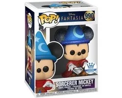 Funko Pop! - Exclusive - Sorcerer Mickey (Diamond Collection) - Disney Fantasia - 10cm #990 - kunststof