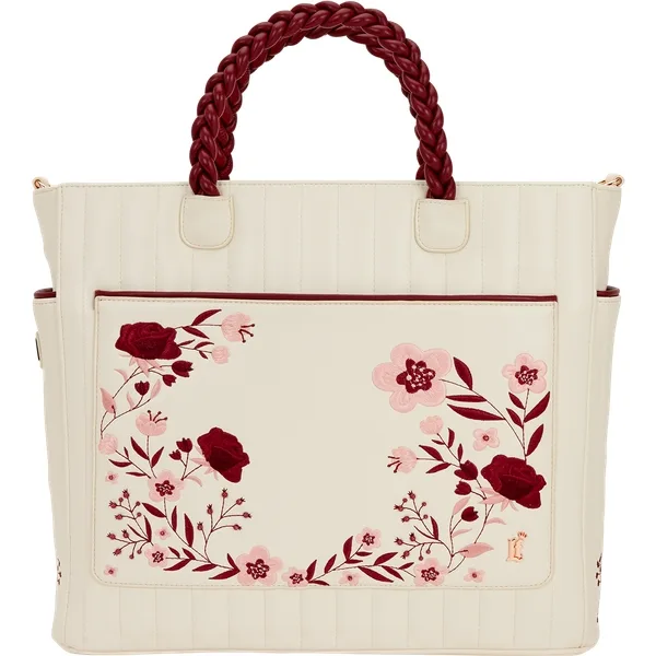 Funko Pop! - Loungefly Cream & Red Floral Convertible Backpack and Tote Crossbody Bag