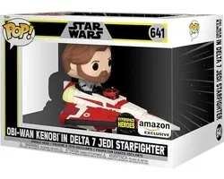 Funko Pop! - Rides: The Clone Wars - Obi-Wan Kenobi in Delta-7 Jedi Starfighter #641